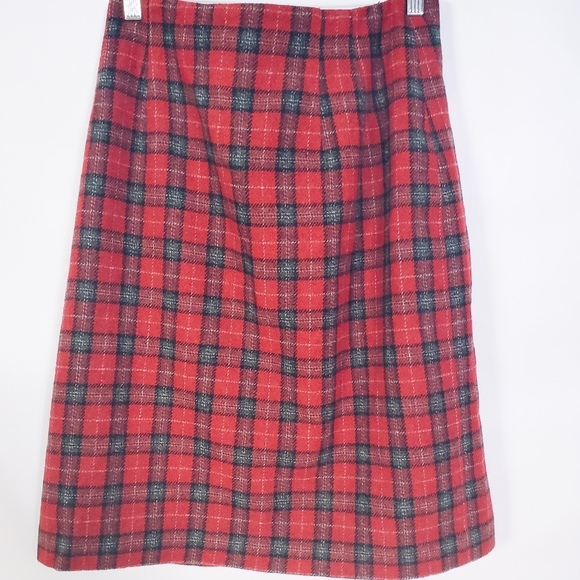 Plaid Wool Skirt - Picture 4 of 8